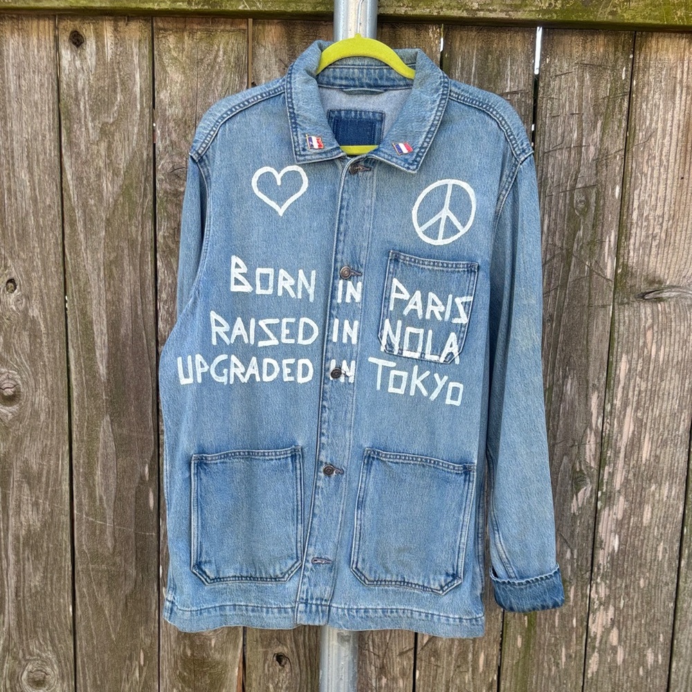Denim Jacket with Graphic Design
